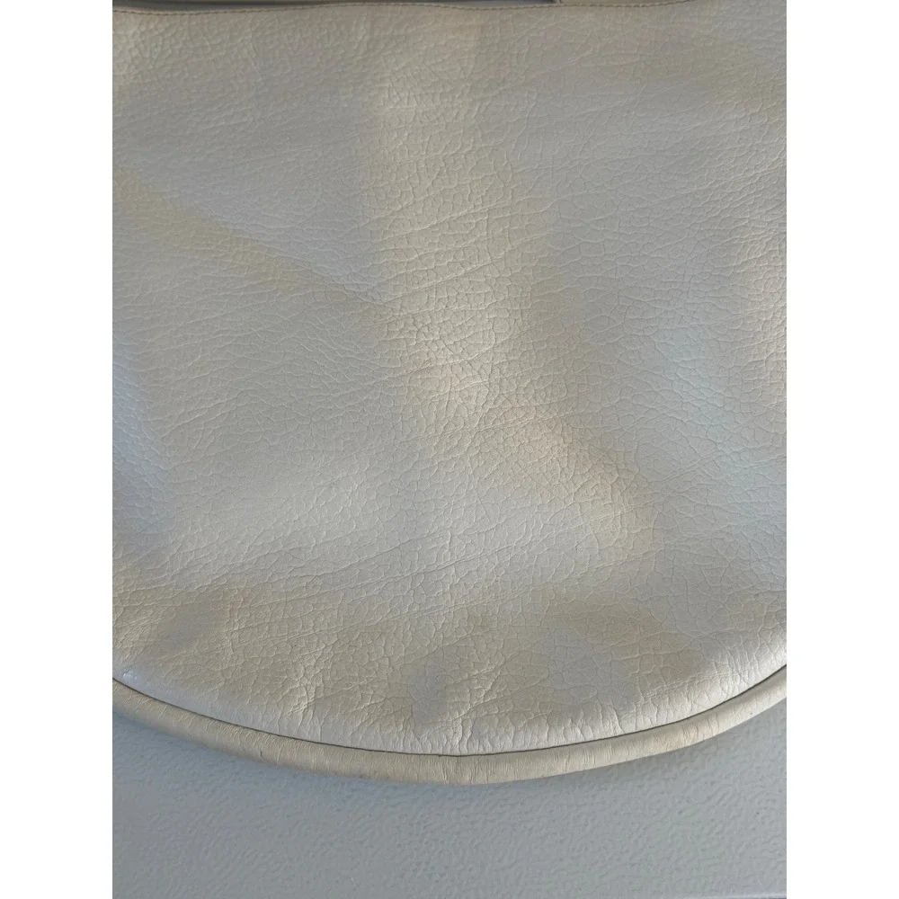 Maxx‎ New York pebbled leather hobo bag white gold coin studs boho western
